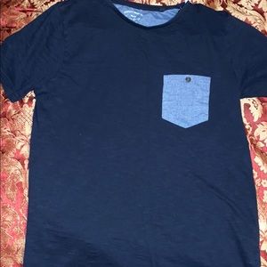 Men’s Dark blue Denim & Flower short sleeve tee